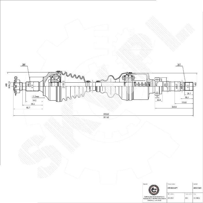 Esen SKV 40SKV083 - Приводний вал autocars.com.ua