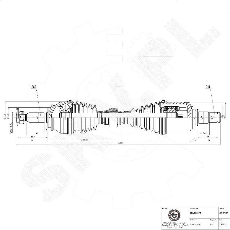 Esen SKV 40SKV197 - Приводний вал autocars.com.ua