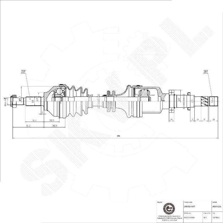 Esen SKV 40SKV256 - Приводний вал autocars.com.ua