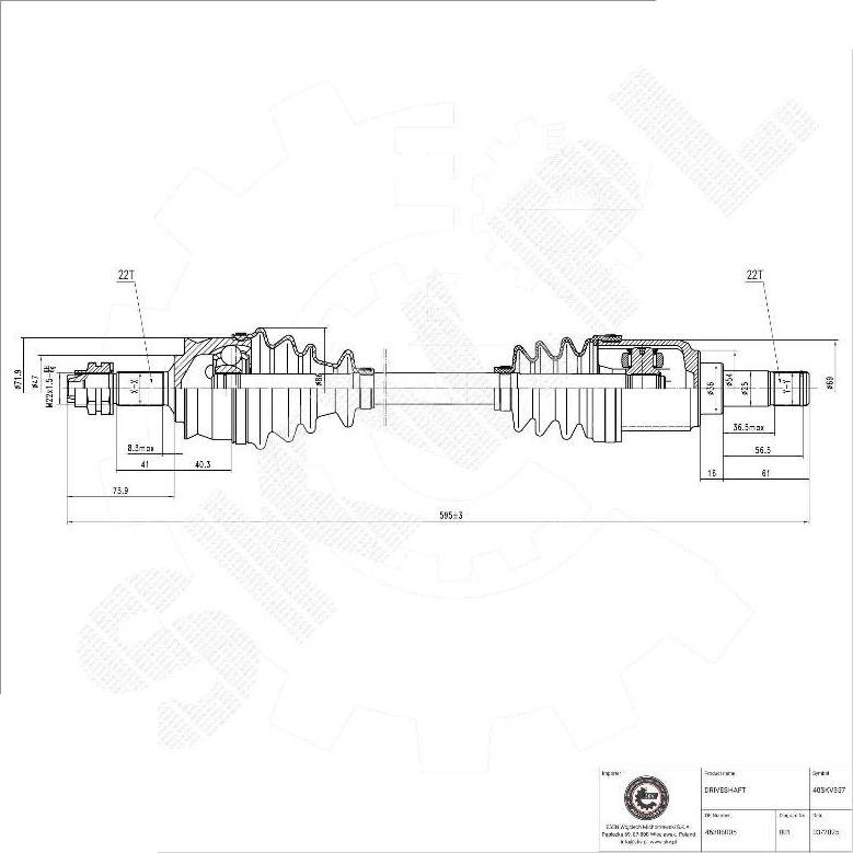 Esen SKV 40SKV357 - Приводний вал autocars.com.ua