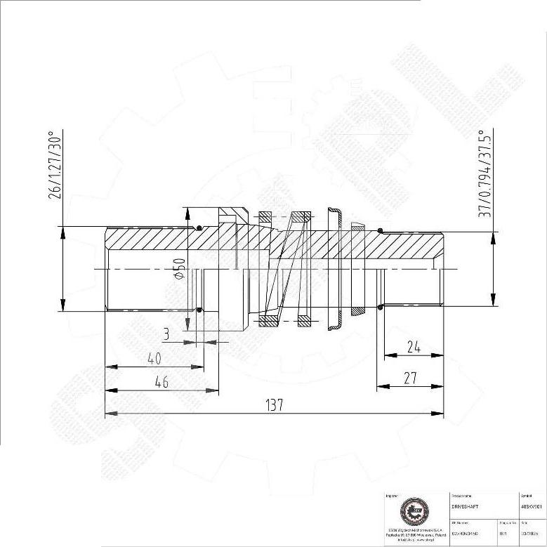 Esen SKV 40SKV901 - напівосьові вал, диференціал autocars.com.ua