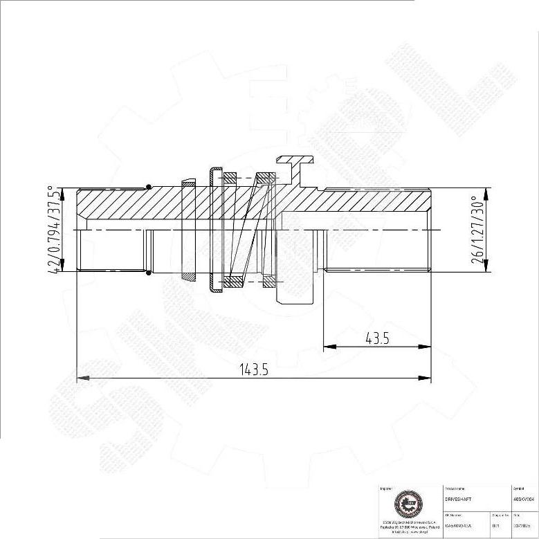 Esen SKV 40SKV904 - напівосьові вал, диференціал autocars.com.ua