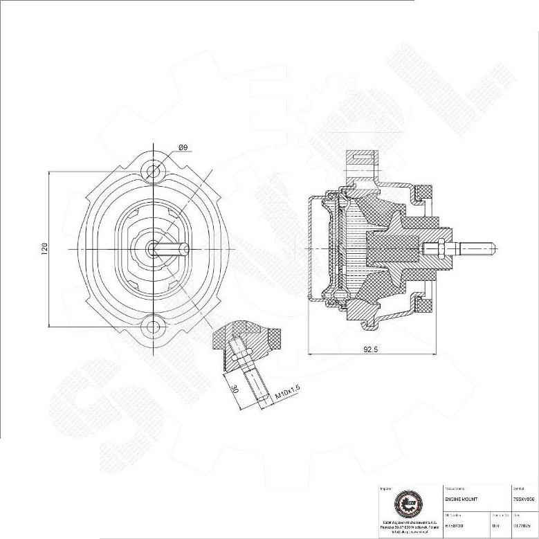Esen SKV 75SKV056 - Подушка, підвіска двигуна autocars.com.ua