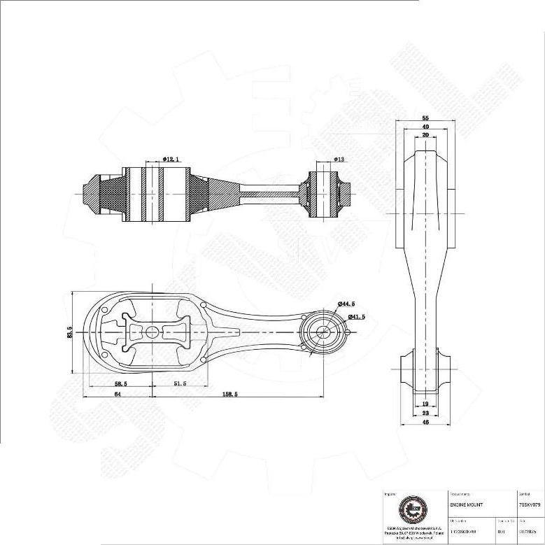 Esen SKV 75SKV079 - Подушка, підвіска двигуна autocars.com.ua