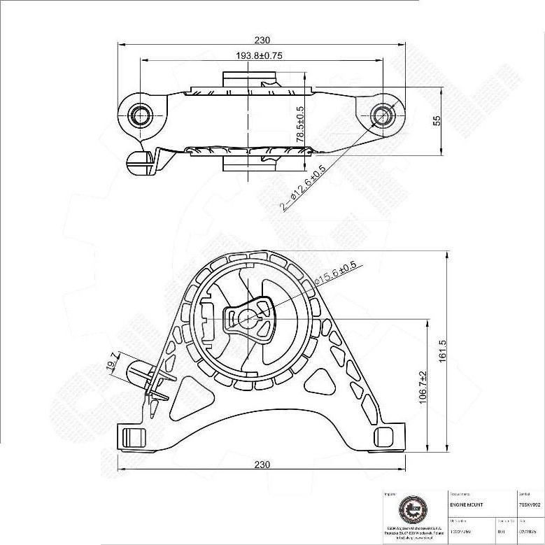 Esen SKV 75SKV092 - Подушка, підвіска двигуна autocars.com.ua