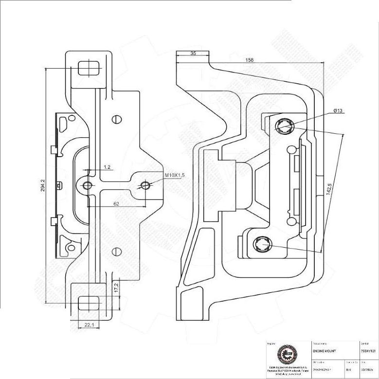 Esen SKV 75SKV121 - Подушка, підвіска двигуна autocars.com.ua