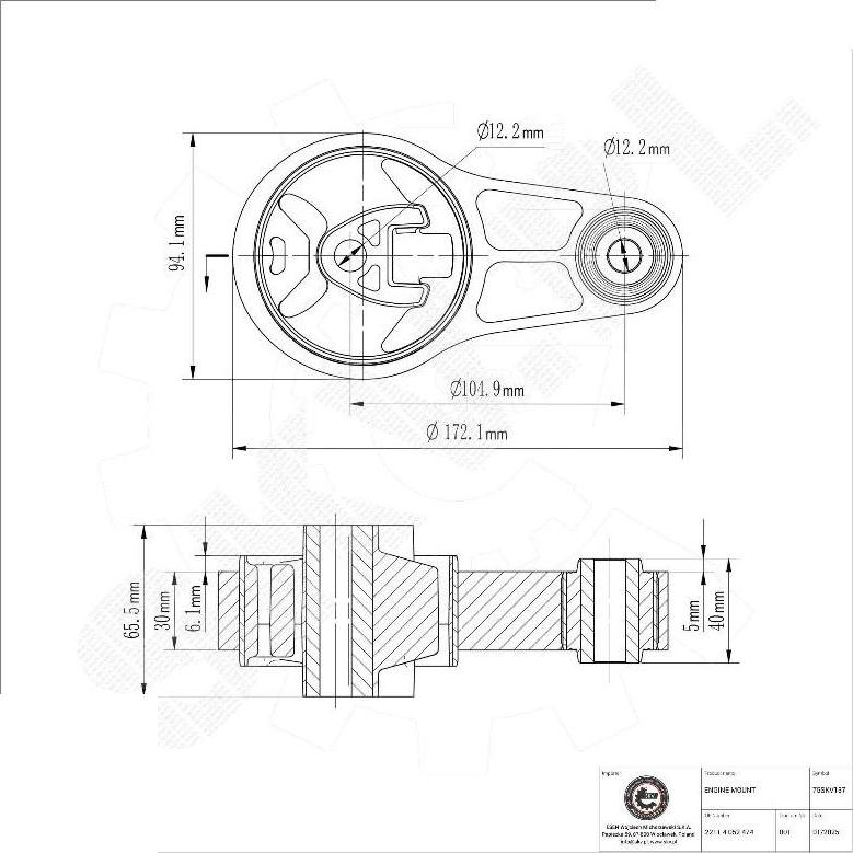 Esen SKV 75SKV137 - Подушка, підвіска двигуна autocars.com.ua