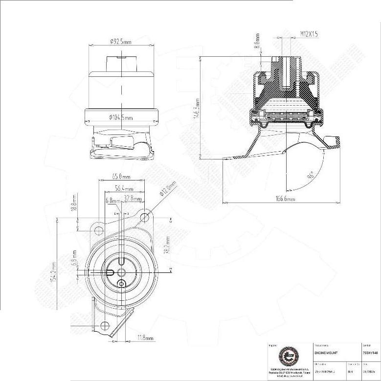 Esen SKV 75SKV140 - Подушка, підвіска двигуна autocars.com.ua