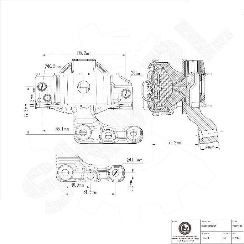 Esen SKV 75SKV141 - Подушка, підвіска двигуна autocars.com.ua