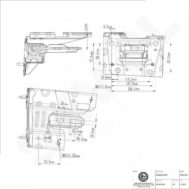 Esen SKV 75SKV144 - Подушка, підвіска двигуна autocars.com.ua