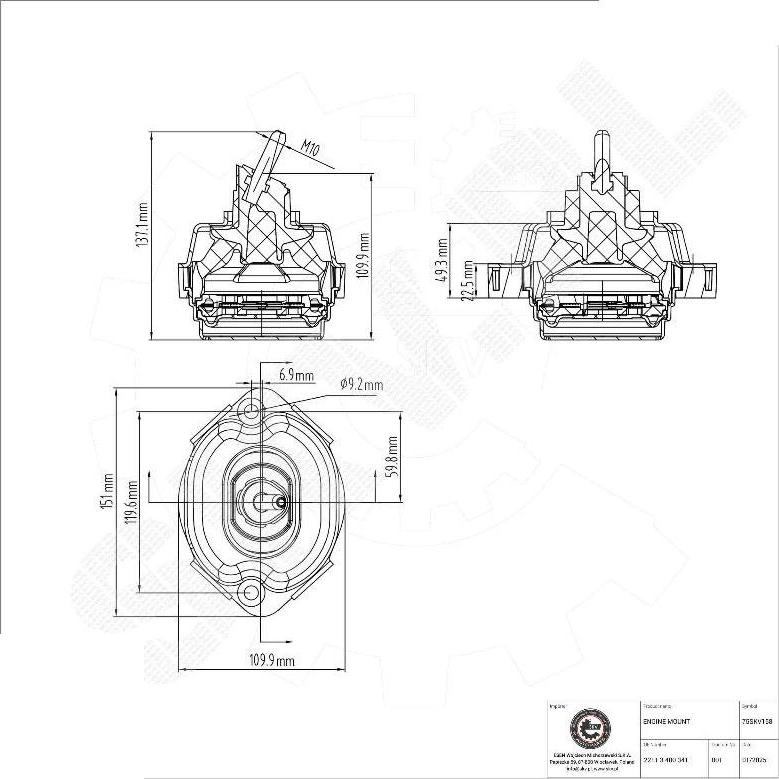 Esen SKV 75SKV158 - Подушка, підвіска двигуна autocars.com.ua