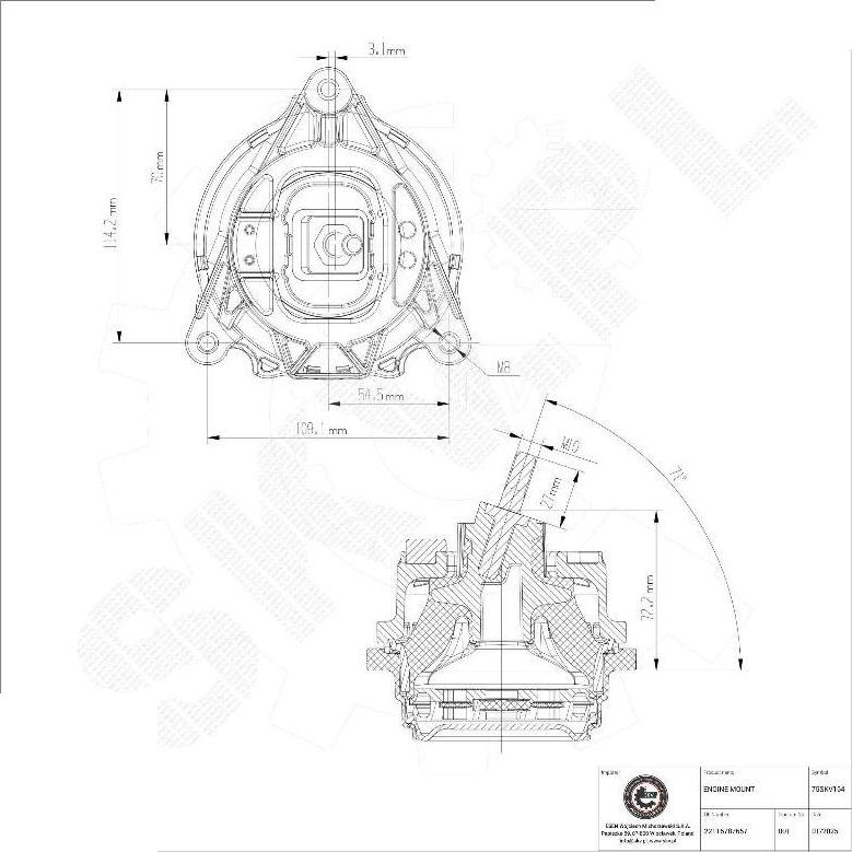 Esen SKV 75SKV164 - Подушка, підвіска двигуна autocars.com.ua