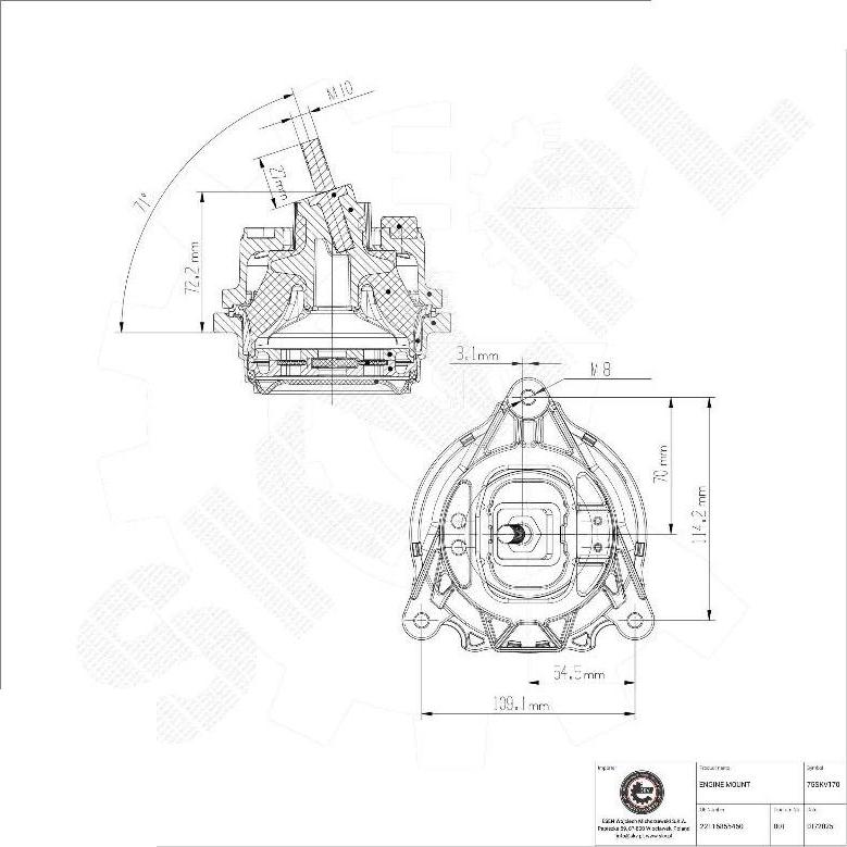 Esen SKV 75SKV170 - Подушка, підвіска двигуна autocars.com.ua