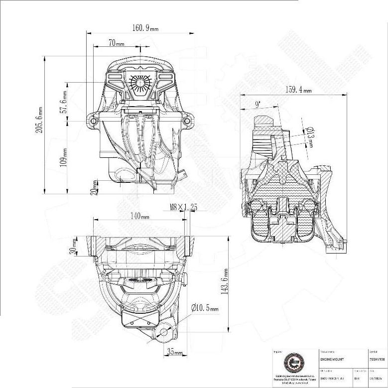 Esen SKV 75SKV190 - Подушка, підвіска двигуна autocars.com.ua