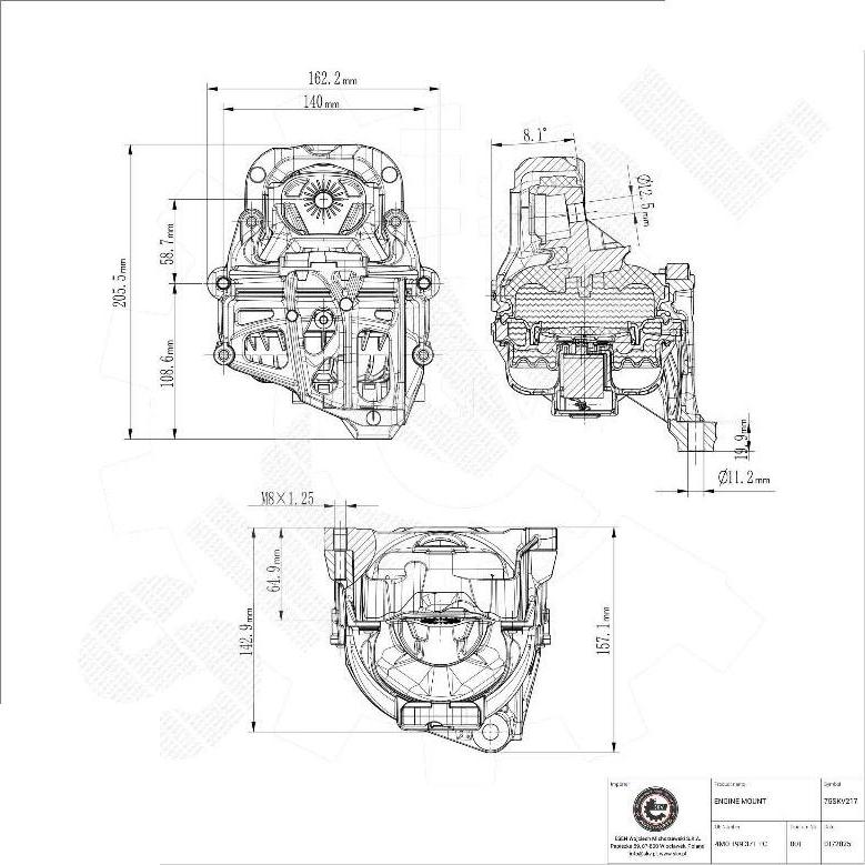 Esen SKV 75SKV217 - Подушка, підвіска двигуна autocars.com.ua