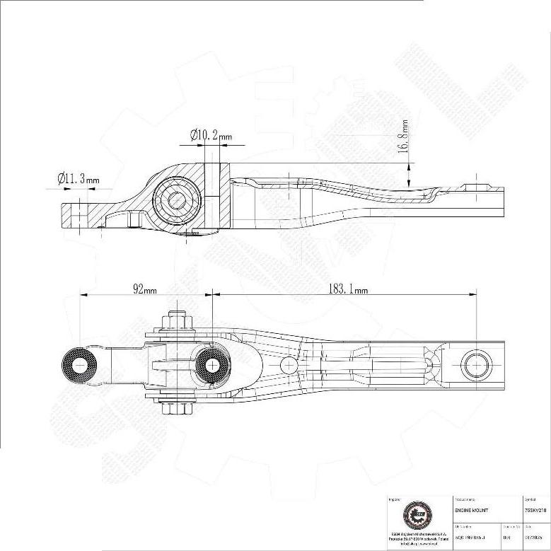 Esen SKV 75SKV218 - Подушка, підвіска двигуна autocars.com.ua