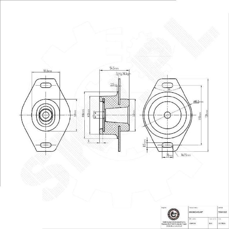 Esen SKV 75SKV221 - Подушка, підвіска двигуна autocars.com.ua