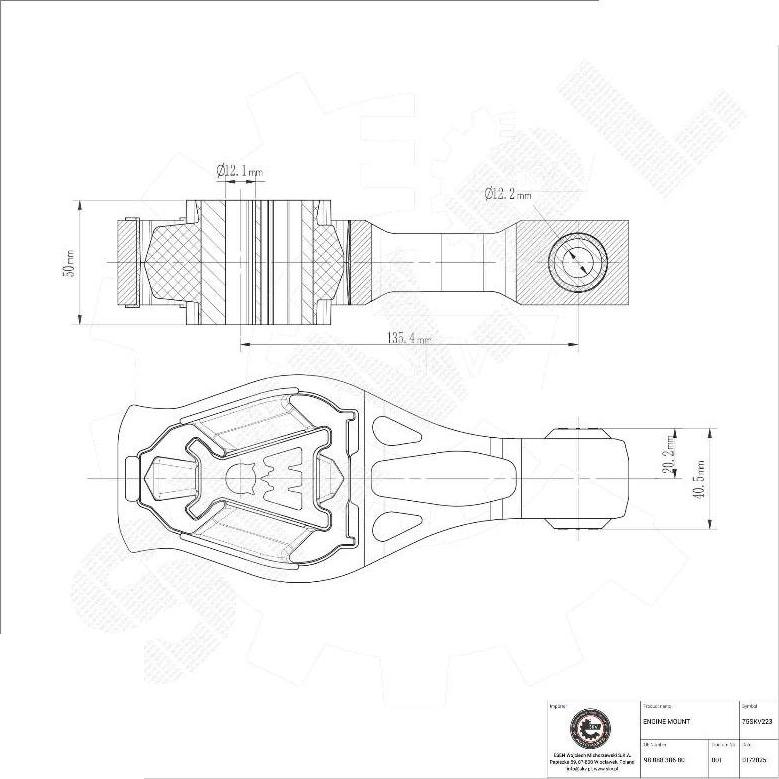 Esen SKV 75SKV223 - Подушка, підвіска двигуна autocars.com.ua
