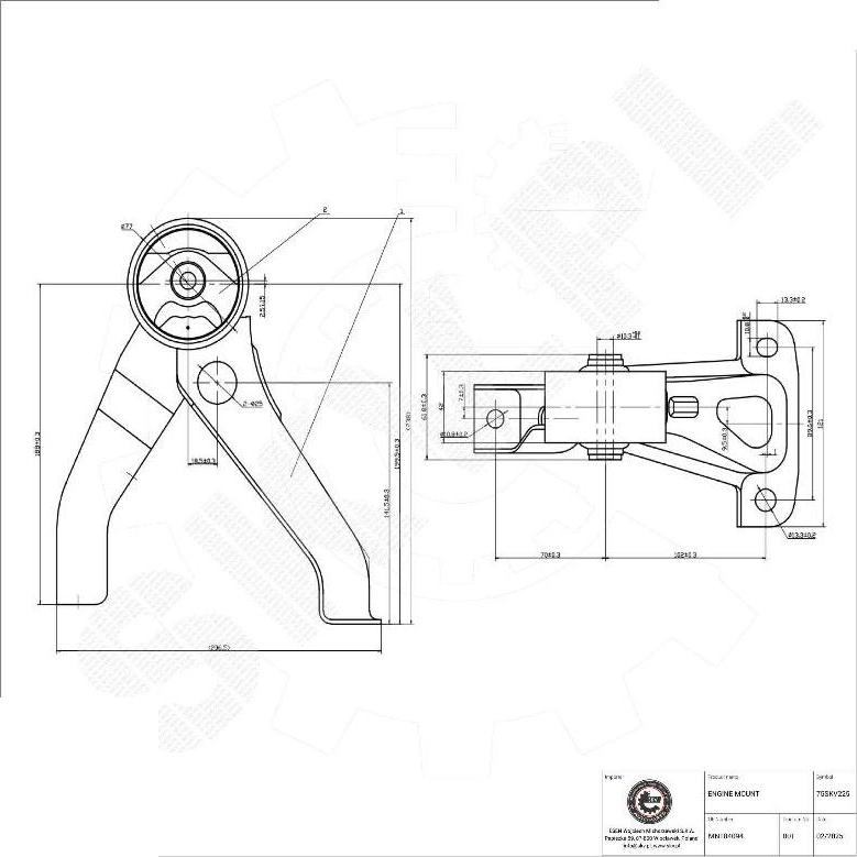 Esen SKV 75SKV225 - Подушка, підвіска двигуна autocars.com.ua