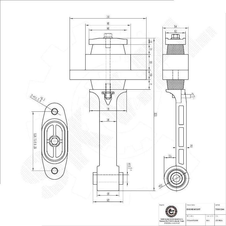 Esen SKV 75SKV244 - Подушка, підвіска двигуна autocars.com.ua