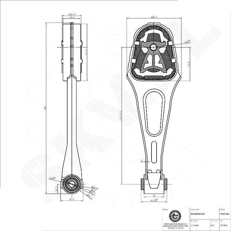 Esen SKV 75SKV245 - Подушка, підвіска двигуна autocars.com.ua
