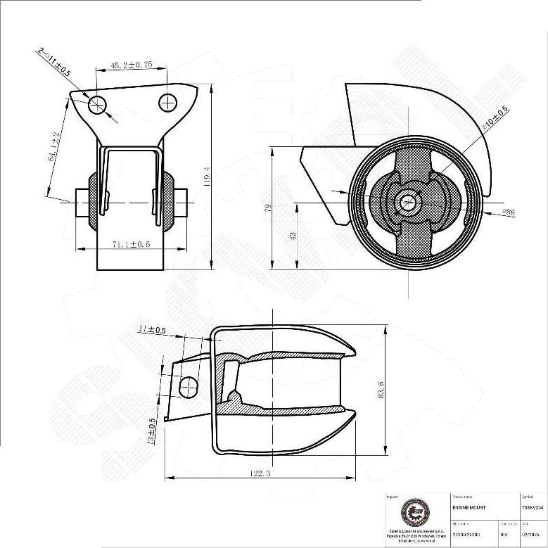 Esen SKV 75SKV264 - Подушка, підвіска двигуна autocars.com.ua