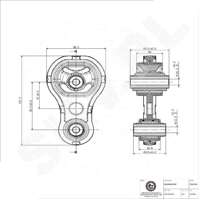 Esen SKV 75SKV266 - Подушка, підвіска двигуна autocars.com.ua