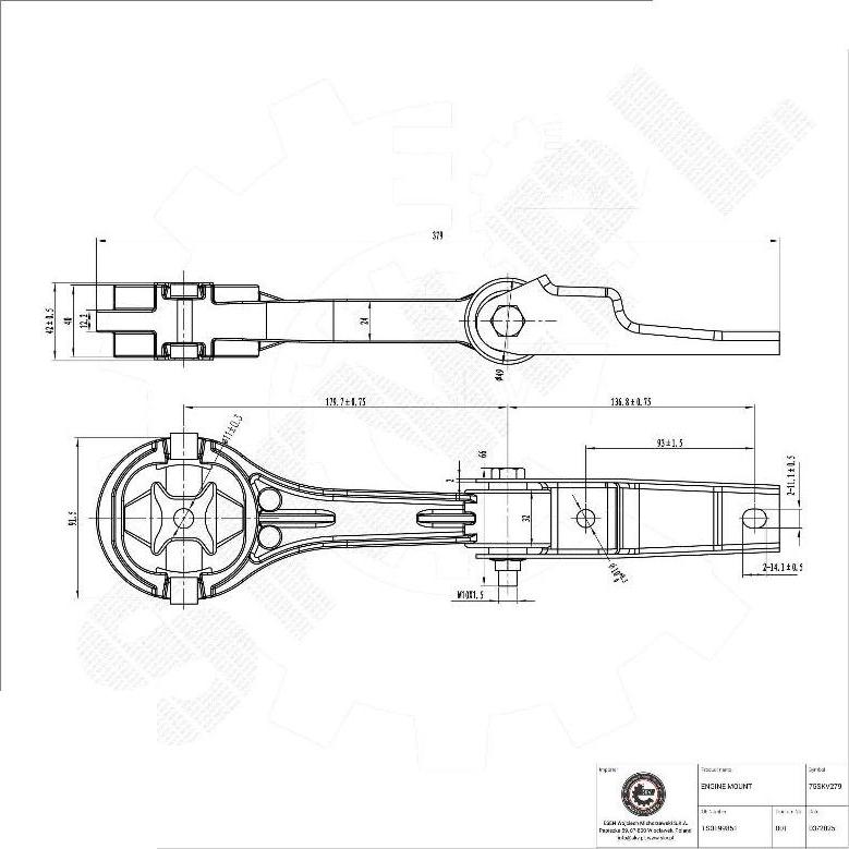 Esen SKV 75SKV279 - Подушка, підвіска двигуна autocars.com.ua