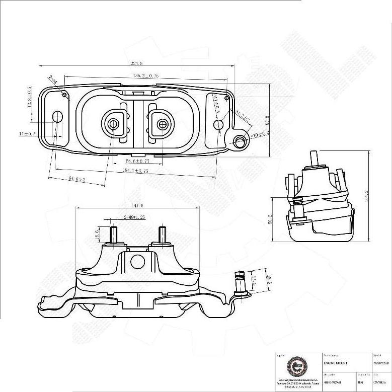 Esen SKV 75SKV280 - Подушка, підвіска двигуна autocars.com.ua
