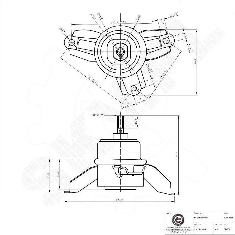 Esen SKV 75SKV281 - Подушка, підвіска двигуна autocars.com.ua