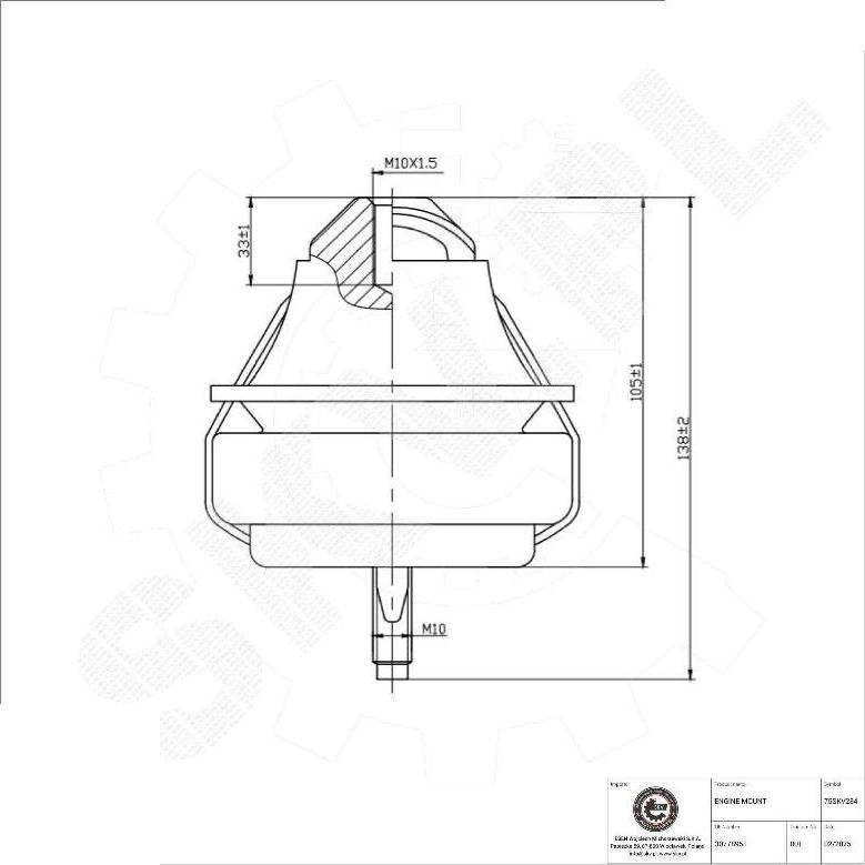 Esen SKV 75SKV284 - Подушка, підвіска двигуна autocars.com.ua