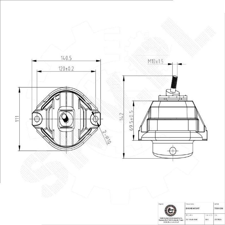 Esen SKV 75SKV286 - Подушка, підвіска двигуна autocars.com.ua