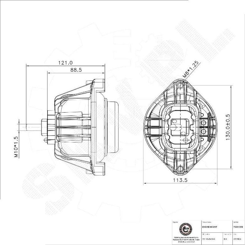 Esen SKV 75SKV290 - Подушка, підвіска двигуна autocars.com.ua