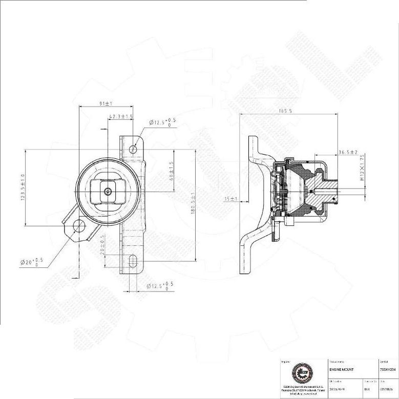 Esen SKV 75SKV294 - Подушка, підвіска двигуна autocars.com.ua