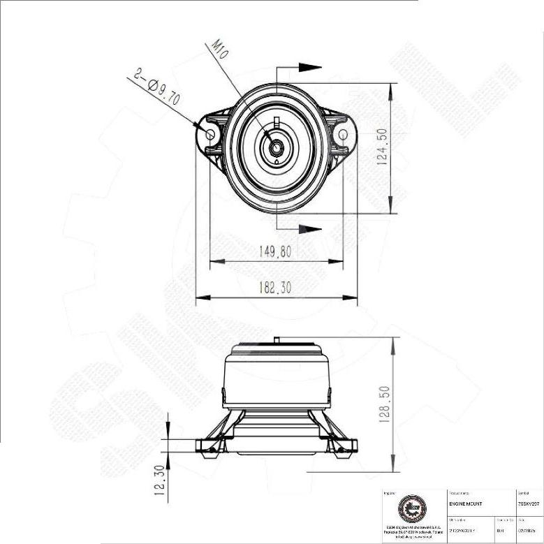 Esen SKV 75SKV297 - Подушка, підвіска двигуна autocars.com.ua