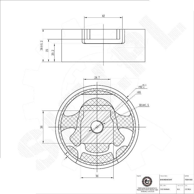 Esen SKV 75SKV305 - Подушка, підвіска двигуна autocars.com.ua