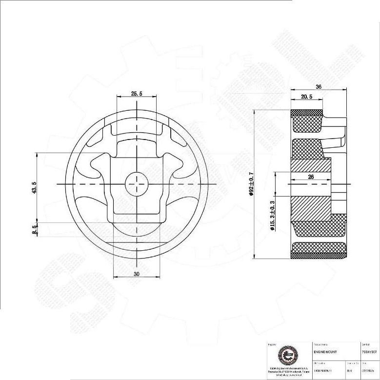 Esen SKV 75SKV307 - Подушка, підвіска двигуна autocars.com.ua