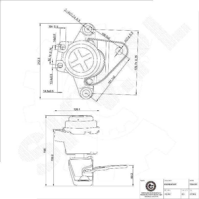 Esen SKV 75SKV331 - Подушка, підвіска двигуна autocars.com.ua