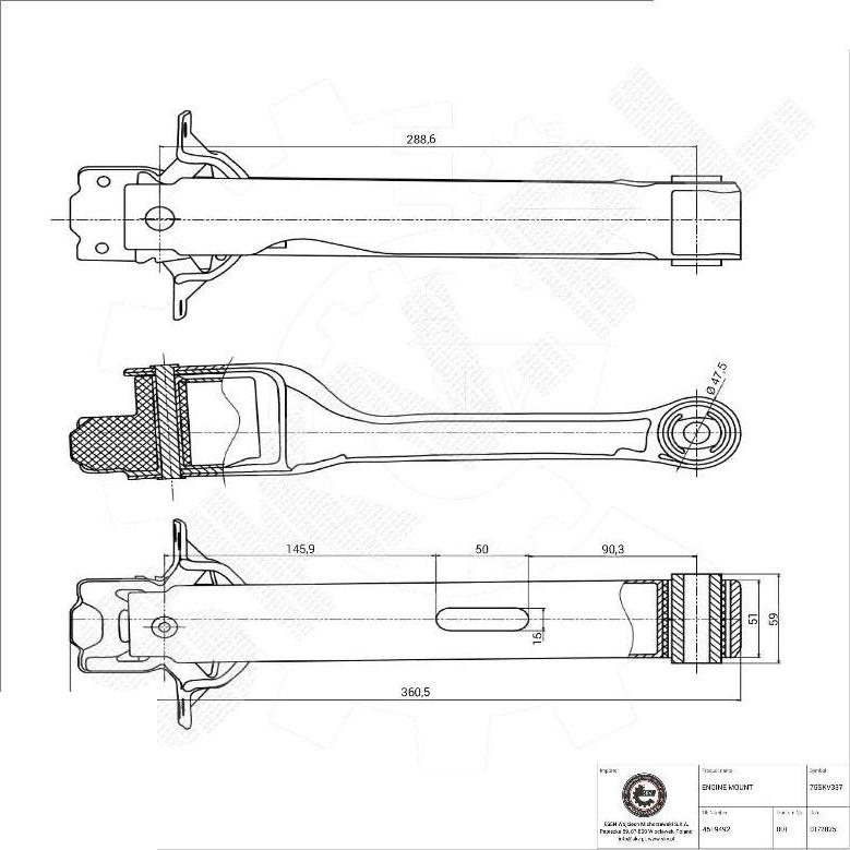 Esen SKV 75SKV337 - Подушка, підвіска двигуна autocars.com.ua