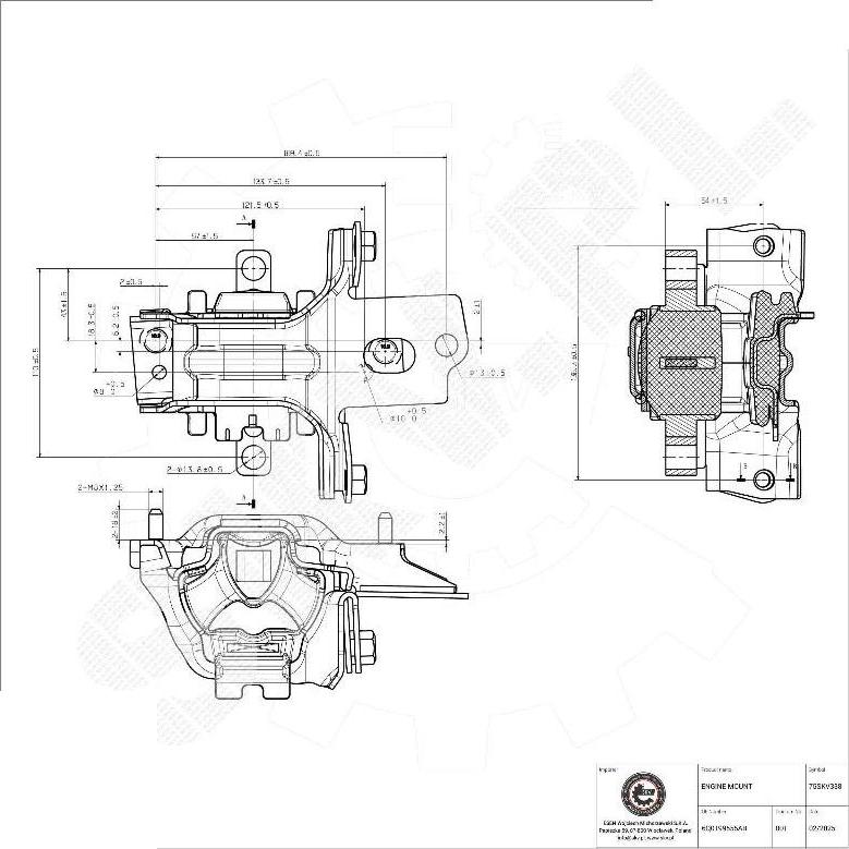 Esen SKV 75SKV338 - Подушка, підвіска двигуна autocars.com.ua