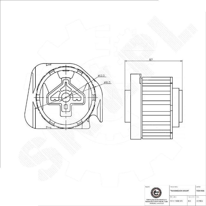 Esen SKV 75SKV806 - Підвіска, автоматична коробка передач autocars.com.ua