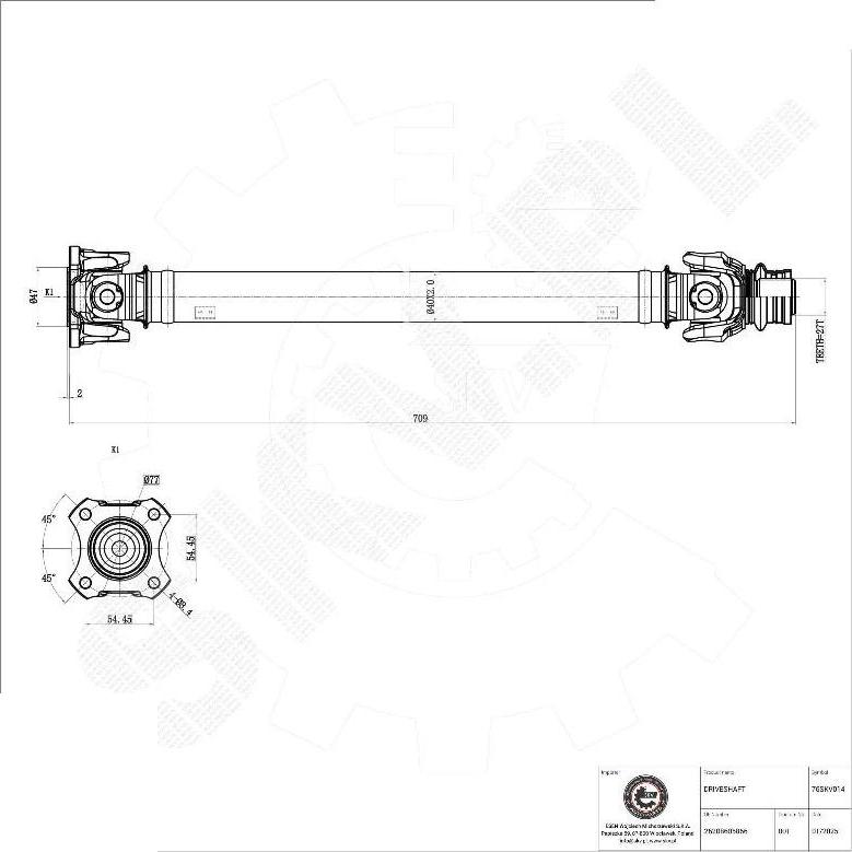 Esen SKV 76SKV014 - Приводний вал autocars.com.ua