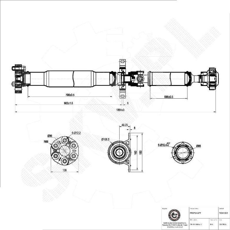 Esen SKV 76SKV051 - Приводний вал autocars.com.ua