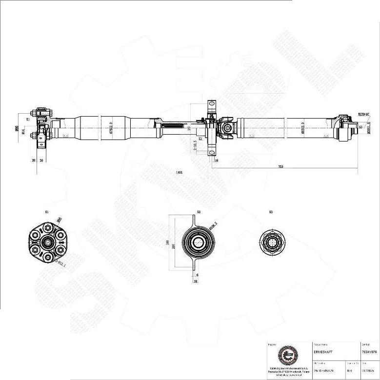 Esen SKV 76SKV070 - Приводний вал autocars.com.ua