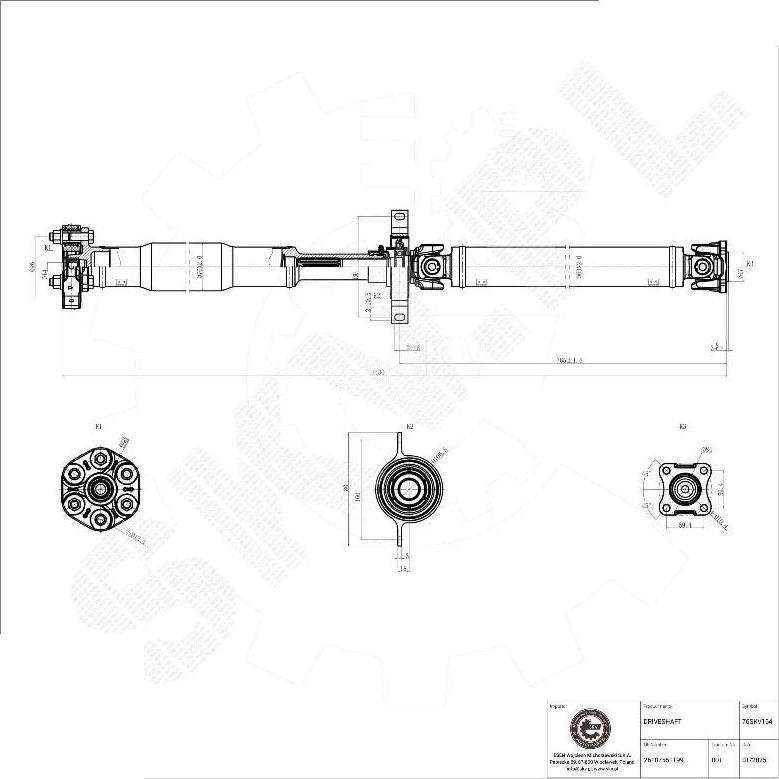 Esen SKV 76SKV164 - Приводний вал autocars.com.ua