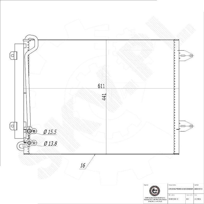 Esen SKV 86SKV013 - Конденсатор, кондиціонер autocars.com.ua