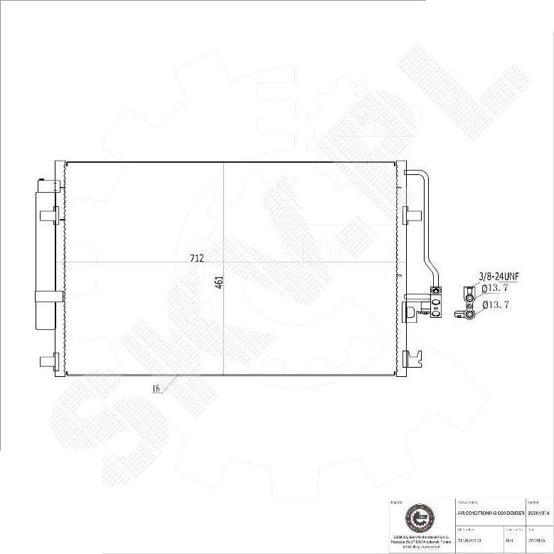 Esen SKV 86SKV014 - Конденсатор, кондиціонер autocars.com.ua