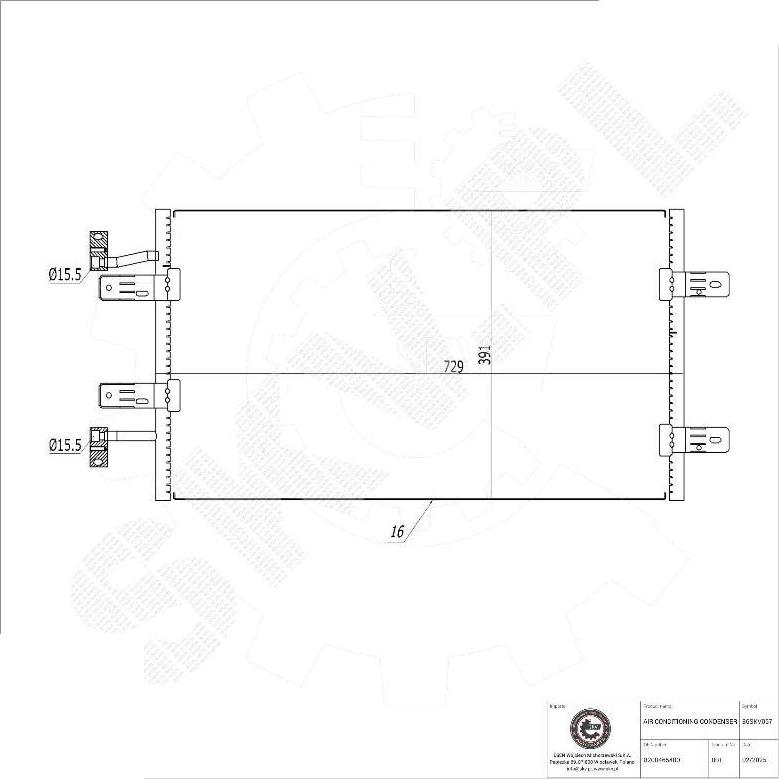 Esen SKV 86SKV057 - Конденсатор, кондиціонер autocars.com.ua