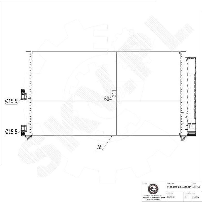 Esen SKV 86SKV080 - Конденсатор, кондиціонер autocars.com.ua