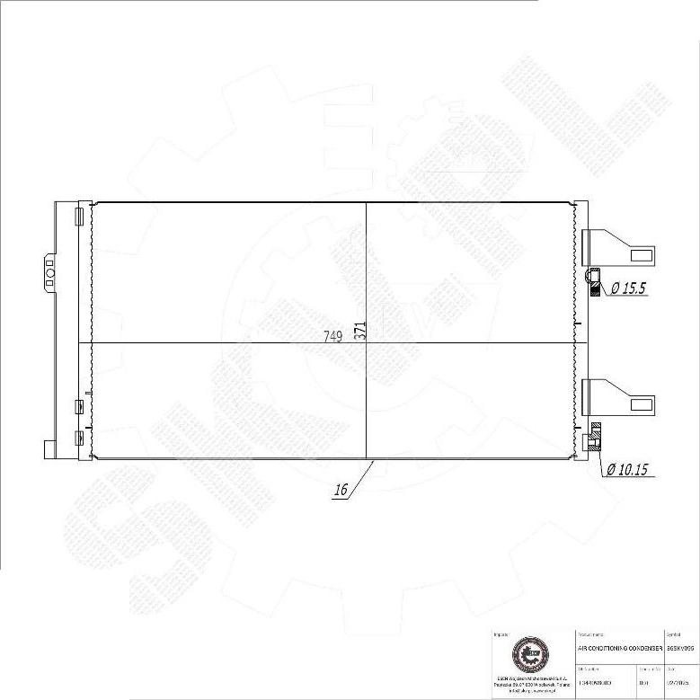 Esen SKV 86SKV095 - Конденсатор, кондиціонер autocars.com.ua